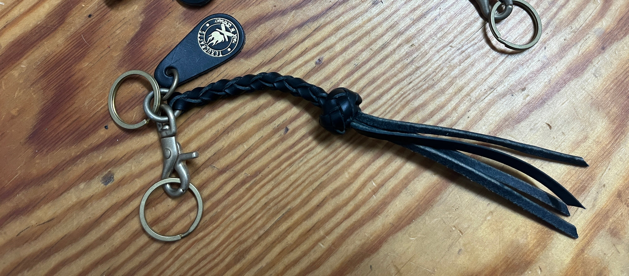 Braided Leather Keychain